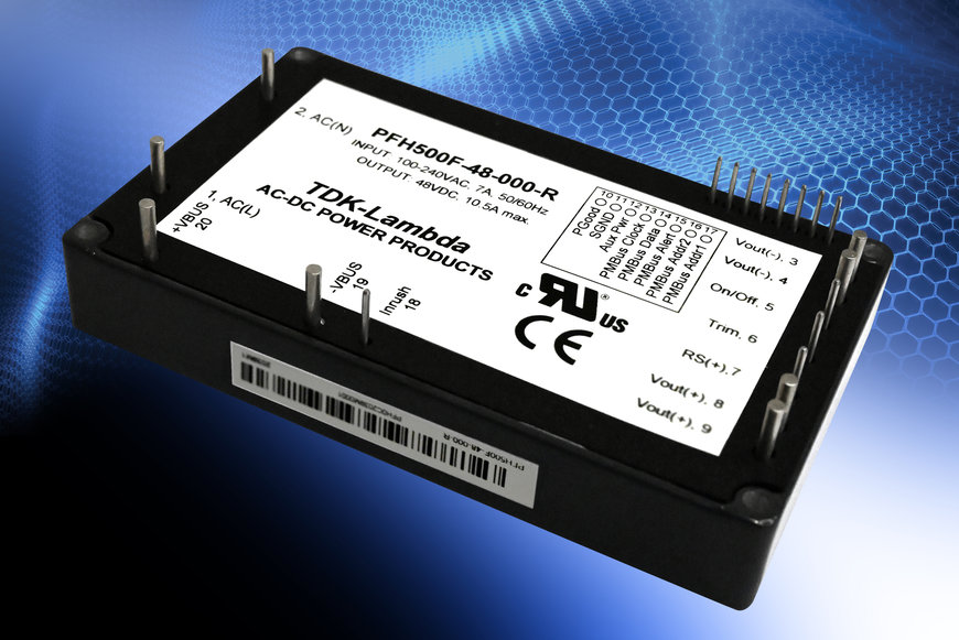 12V & 48V models added to 504W conduction cooled AC-DC power module series with PMBus™ communications